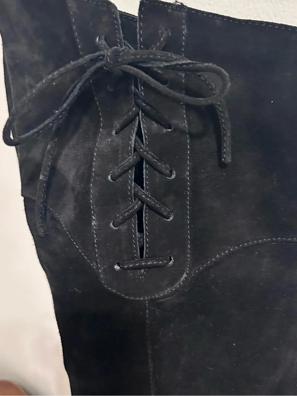 Born Black Suede Over-the-Knee Lace-Up Tall Riding Festival Boots Size 8